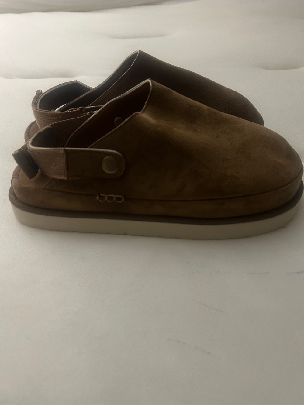 Women’s Suede like Back-Strap Clog Mules in Brown - Picture 3 of 4